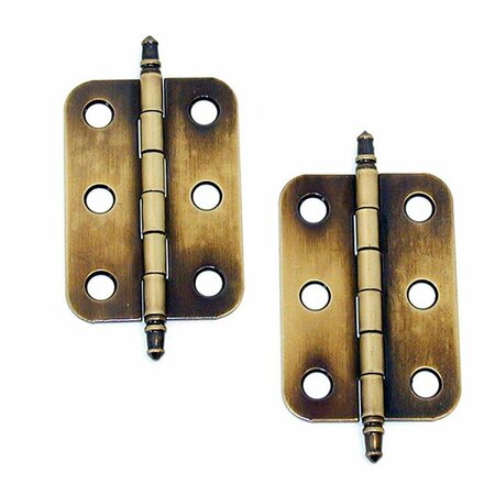 HD Amerock Full Insert Finial Tip Hinge 2 in. Antique English A02355 AE